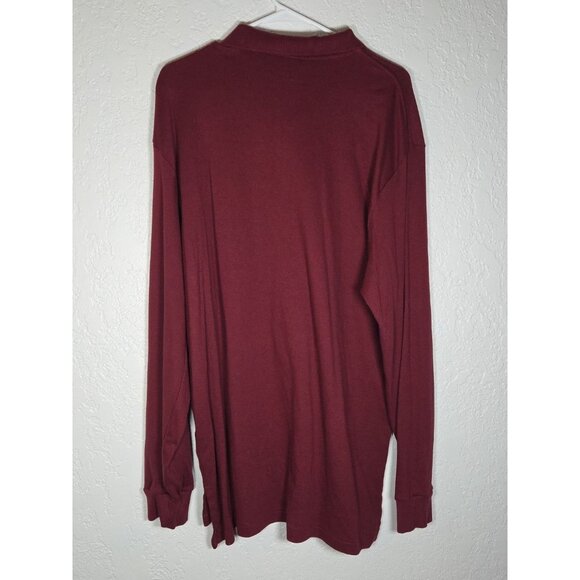 Polo Ralph Lauren Shirt Mens XL Classic Burgundy Fit Long Sleeve Green Pony - Picture 4 of 5
